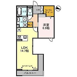 D-RESIDENCE椿 1LDKの間取図画像