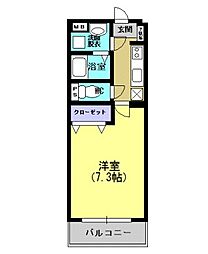 クリスタルメゾン 1Kの間取図画像