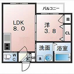 GRANDIR浅香山 1LDKの間取図画像