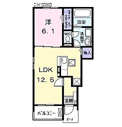 フラン(Franc) 1LDKの間取図画像