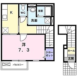 セレーノ西台 1Kの間取図画像