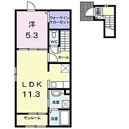プロムナードベル 1LDKの間取図画像