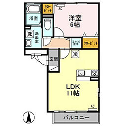 セブンワンテンE 1LDKの間取図画像