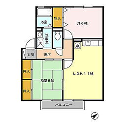 ヴィラアゼリア元町 2LDKの間取図画像