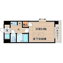 ルーメスト原町 1Kの間取図画像