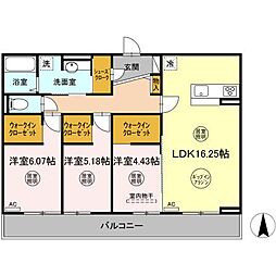S・レーヴ 3LDKの間取図画像