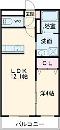 グリフィンドール 1LDKの間取図画像