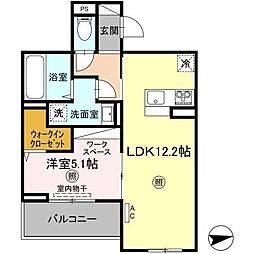 プレミライフ都町18 1LDKの間取図画像