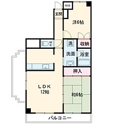 レジデンス河南 2LDKの間取図画像