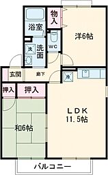 グランドゥールC 2LDKの間取図画像