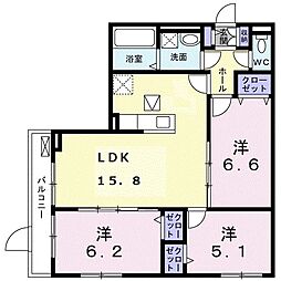 メゾンドソレイユ 3LDKの間取図画像