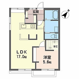 ドエル・フラッツ 1LDKの間取図画像