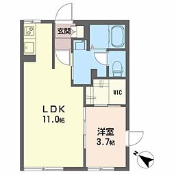 DIAS-エムA 1LDKの間取図画像