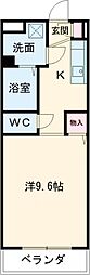 セントリバーヒルズひばりが丘1 1Kの間取図画像