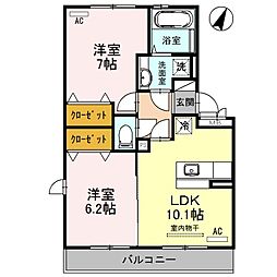 アルページュ 2LDKの間取図画像