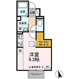 ステイゴールド ワンルームの間取図画像