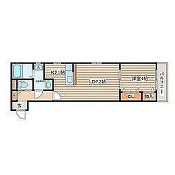 メゾンエスポワール成田町 1階1LDKの間取り