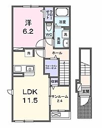 コンフォート 1LDKの間取図画像