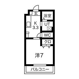 Grit柳町 1Kの間取図画像