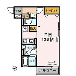 エイトキューブ・ワン ワンルームの間取図画像