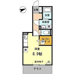 グランデル・エヌ ワンルームの間取図画像
