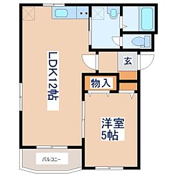 MansionDOMスワロー 1LDKの間取図画像