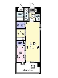 グランデ尼崎 1LDKの間取図画像