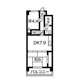 オルゴグラート 2LDKの間取図画像