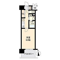 LaSante榴岡公園 11階1Kの間取り