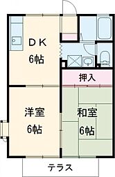 フェアリーハウス二本木 1階2DKの間取り