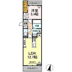 ENCHANTENAKANE 1LDKの間取図画像