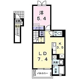 プラムヒルズ1 1LDKの間取図画像