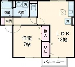 スクエア 2DKの間取図画像