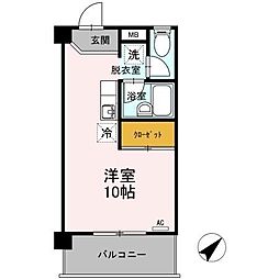 南宗舎メゾン・ド・モンマルトル ワンルームの間取図画像