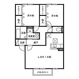 サンパティー五合田 2LDKの間取図画像