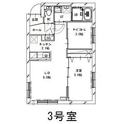partire裏参道 1SLDKの間取図画像