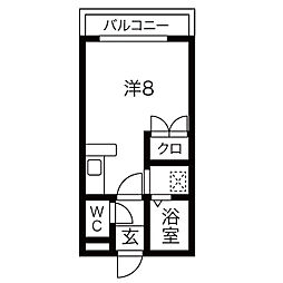 アネックス瑞穂 ワンルームの間取図画像