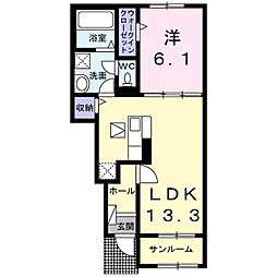 プラーンドル12 1LDKの間取図画像