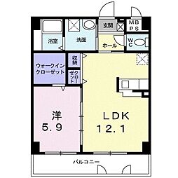 アーバンフレンドリー 1LDKの間取図画像