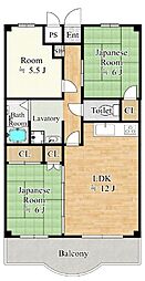 グランデールA1 3LDKの間取図画像