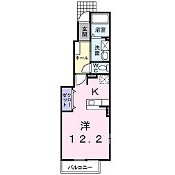 ローレルパークA ワンルームの間取図画像