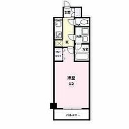サンライズ宇都宮 4階1Kの間取り
