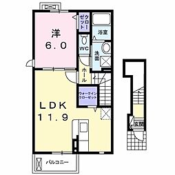 未来2 1LDKの間取図画像