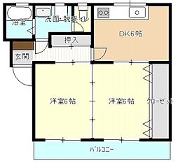 パレファミーユ 2DKの間取図画像