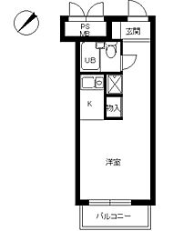 スカイコート世田谷用賀 ワンルームの間取図画像
