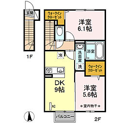 ラヴィベール 2DKの間取図画像