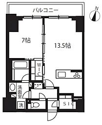 プライムメゾン千葉新町 1LDKの間取図画像