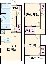 アムール1 2LDKの間取図画像