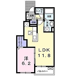 シャルム3番館 1LDKの間取図画像