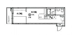リヴィエール戸坂2 ワンルームの間取図画像